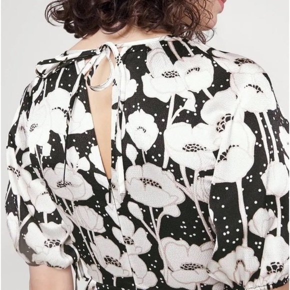 Ted Baker Black Abriee Puff Sleeve Midi Dress - Picture 11 of 16